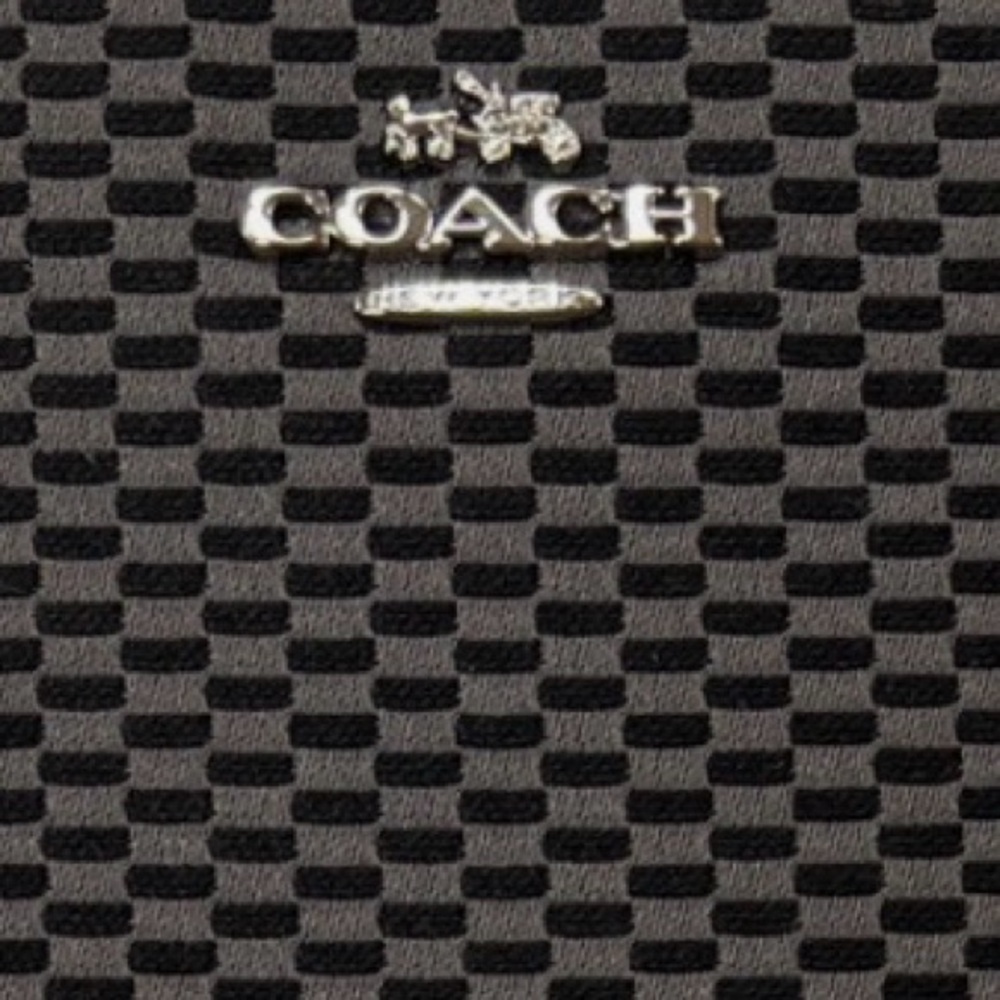 COACH F13677 🖤🩶BLACK & GRAY🩶🖤 LEGACY JACQUARD ACCORDION ZIP WALLET 🌟NWT🌟 - Picture 7 of 14